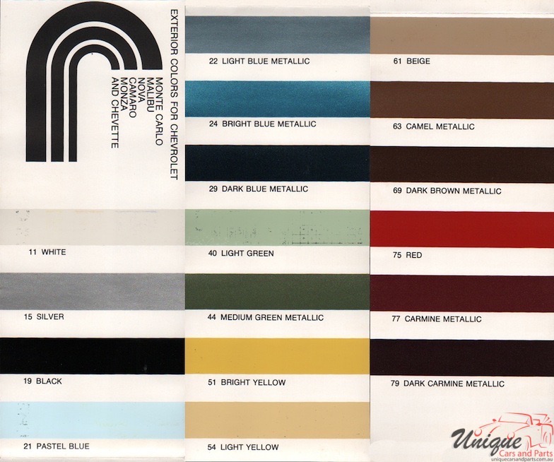 1979 Chev Paint Charts Corporate 1